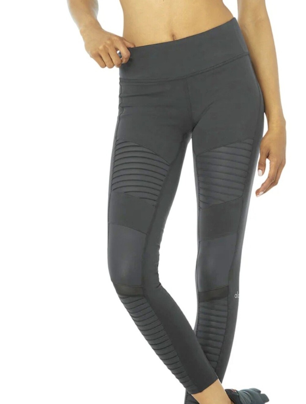 ALO - Used High Waist Anthracite Moto Leggings in Small